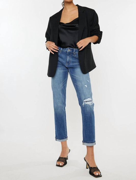 Kancan - Mid Rise Boyfriend Fit Jeans