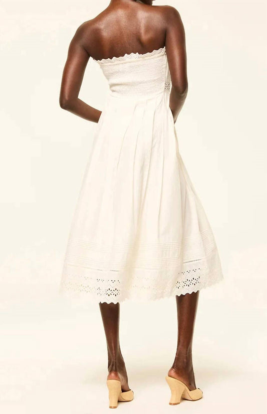 Misa Los Angeles - Persis Strapless Eyelet Cotton Midi Dress