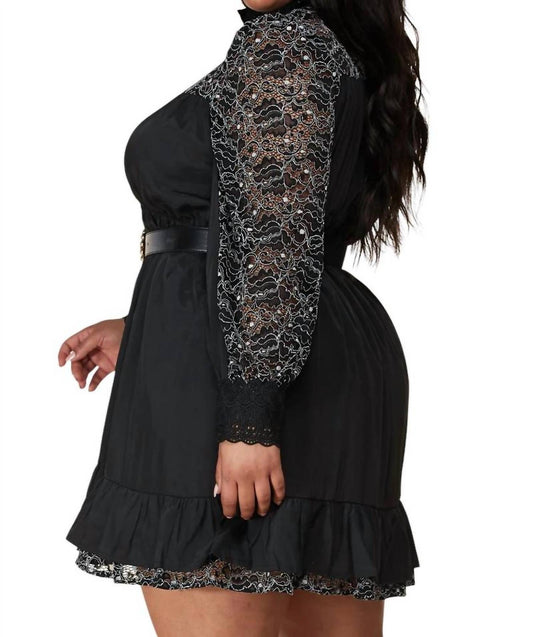 L'Atiste - Lace Long Sleeve Mini Dress