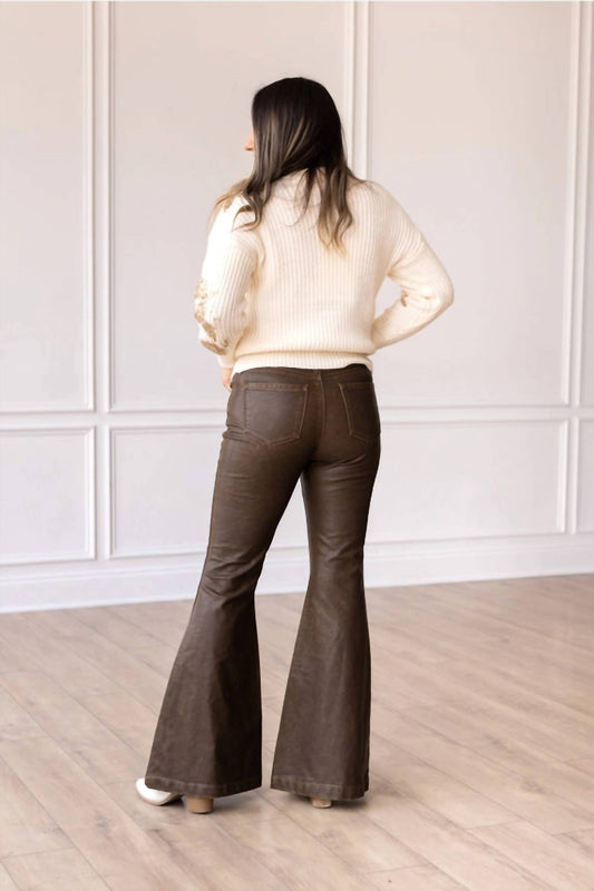 Grace + Emma - The Brandy Rustic Leather Bellbottoms