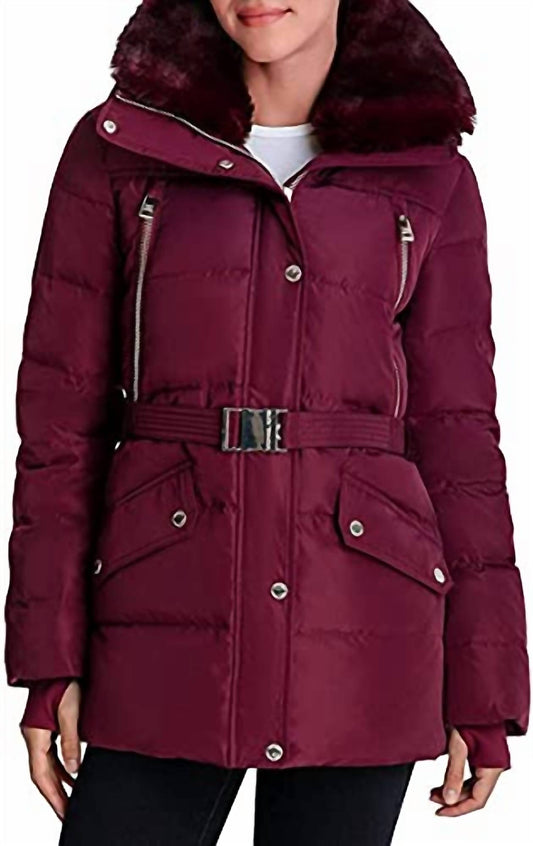 Belted Down Quilted Jacket Coat