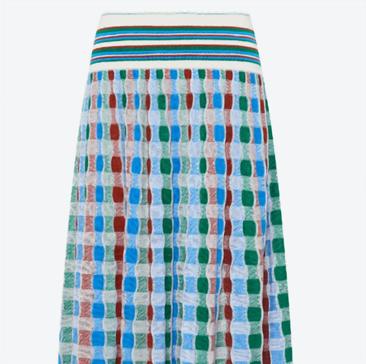 Molli - Women's Gingham Jacquard Knit Skirt