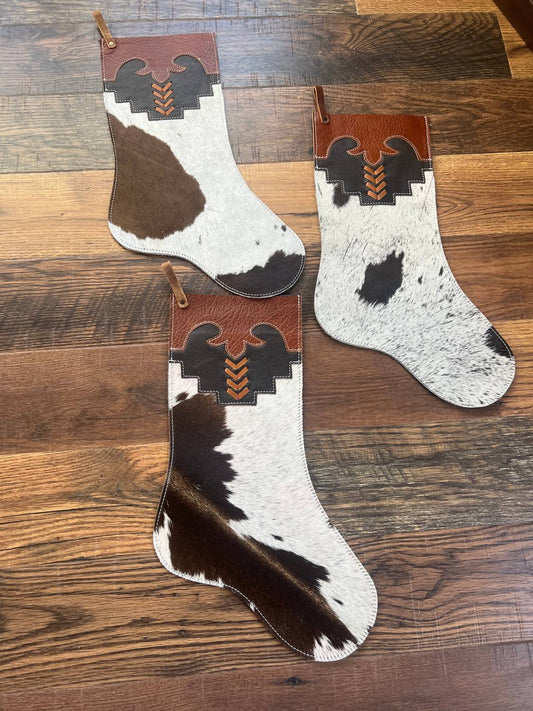 Showman - Cowhide Christmas Chevron Lacing Stocking