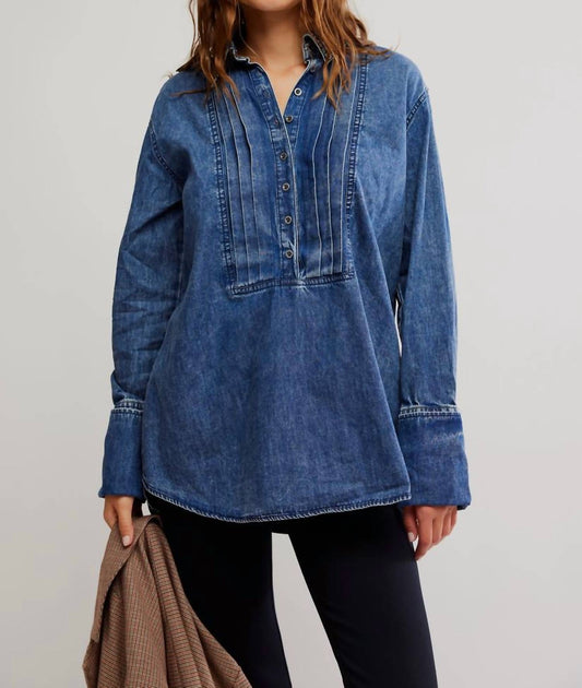 Free People - After Hours Denim Top
