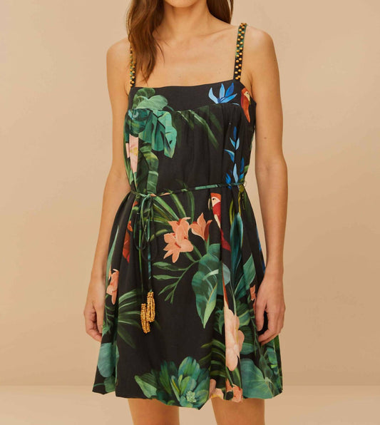 Farm Rio - Midnight Macaw Fiesta Mini Dress