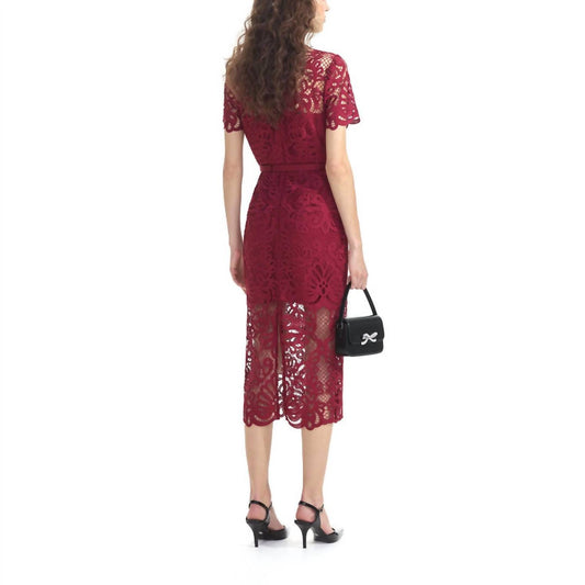 Self-Portrait - Guipure Lace Button Midi Dress