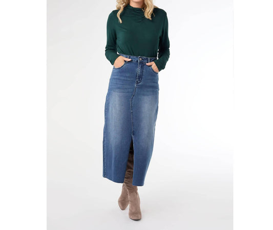 Coco + Carmen - EverStretch Long Skirt with Front Slit