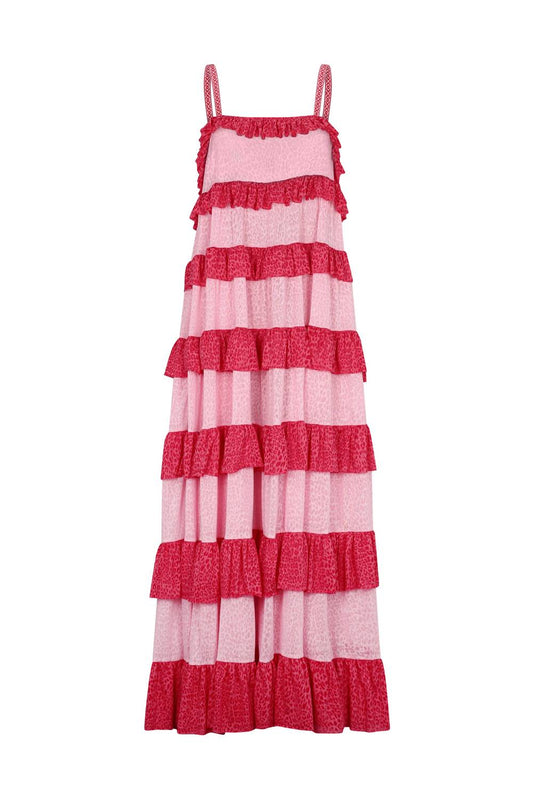 Pitusa - Women's Colorblock Tiered Ruffle Dress