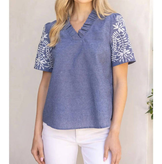 Voy - Aubrey Chambray Top