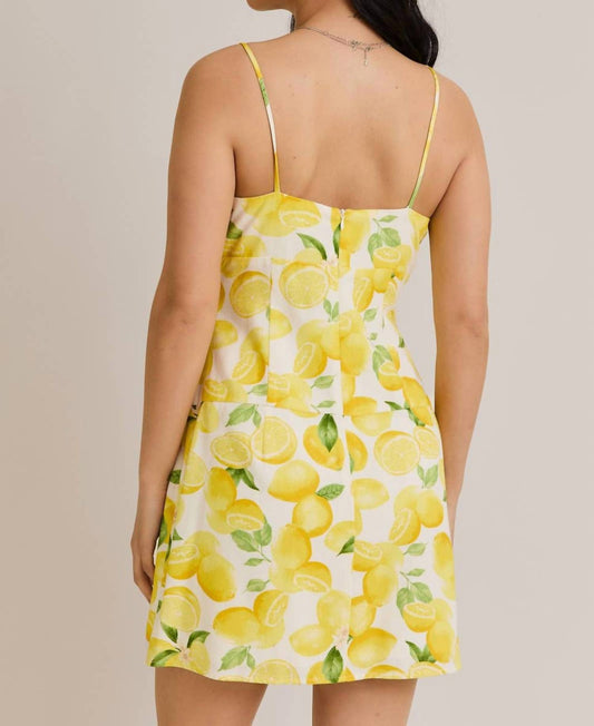 Le Lis - Lemon Shirred Neck Low Waist Mini Dress