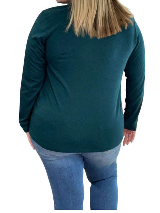 White Birch - Spliced Front Long Sleeve Top