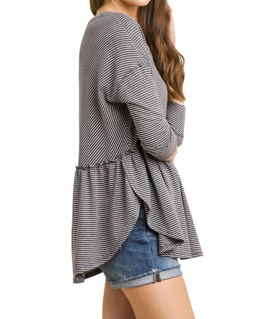 Umgee - Babydoll Striped Top