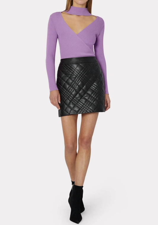 HAILEY QUILTED VEGAN SKIRT