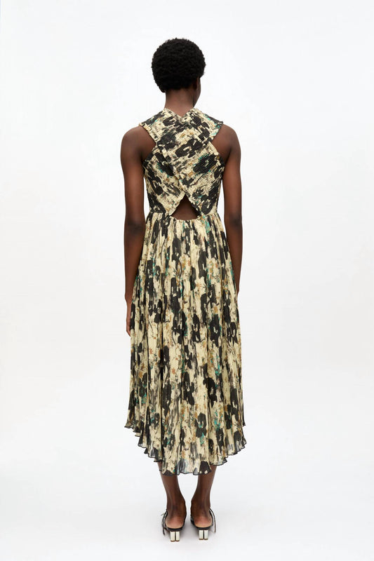 Ganni - Pleats Smock Midi Straps Dress