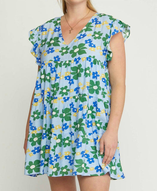 Entro - Floral Tiered Babydoll Dress - Plus