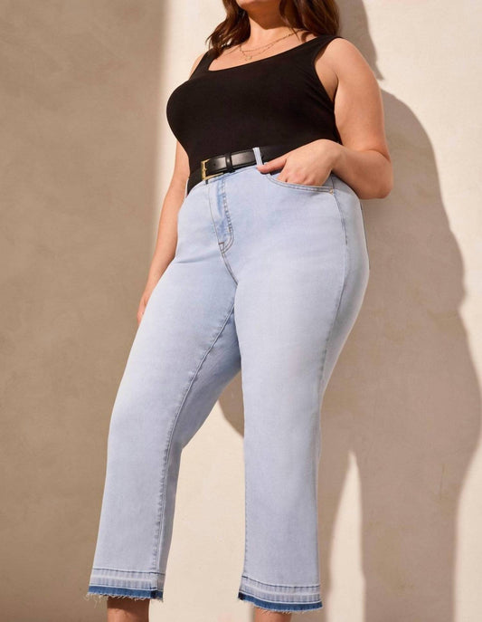 Tribal - Sophia Curvy Comfort Stretch Micro Flare Crop Jeans