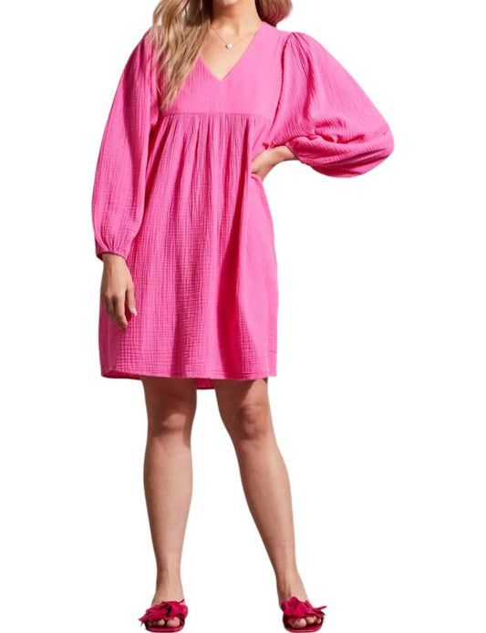 Tribal - Cotton Gauze Puffy Sleeve Dress