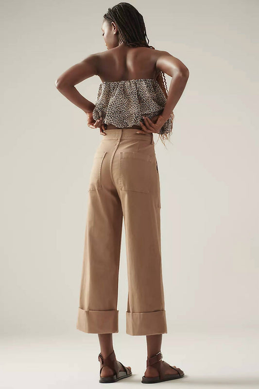 Pistola - Maya High-rise Cuffed Hem Wide-leg Pants