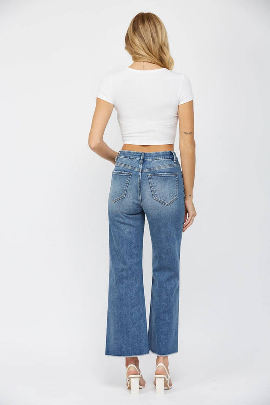 Mica Denim - Wide Leg Cropped Jeans