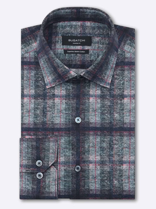 Bugatchi Uomo - Men's Plaid Long Sleeve Sport Shirt