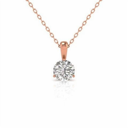 Diana M Jewels - Women's Round Diamond Solitaire On A Bail Pendant (4.00 Ct)