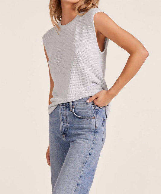 Bobi - Raw Edge Sleeveless Crew Neck Tee