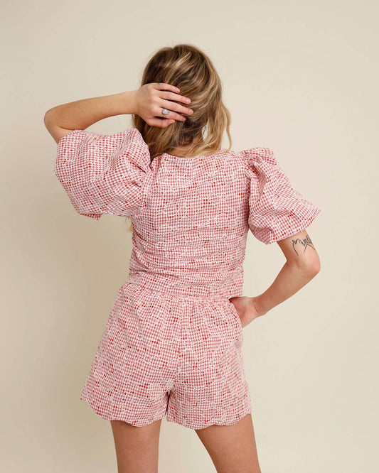 Sofie The Label - Gingham Scalloped Shorts