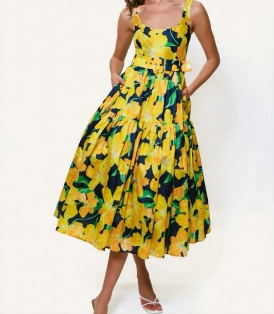 Hutch - Scoop Neck Belted Midi Sundress
