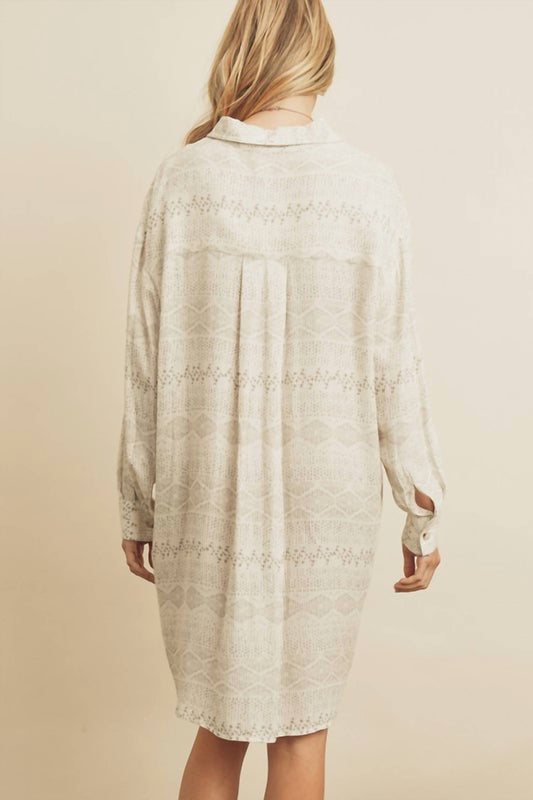 Dress Forum - Barcelona Printed Button Down Shirt Dress