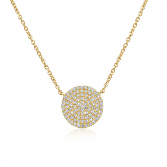 Diana M Jewels - 0.57 Cts Round Diamonds Disc Necklace