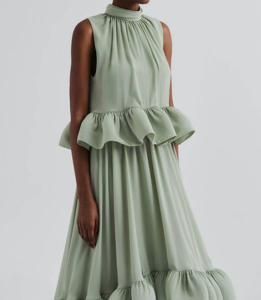 Malina - Lune Halterneck Frilled Hem Blouse