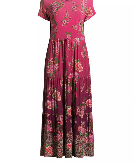 Johnny Was - Women's Tiered Cap Sleeve Knit Midi Dress