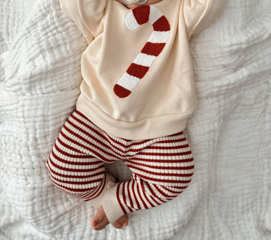 Luna & Luca - Boys Candy Cane Chenille Pullover