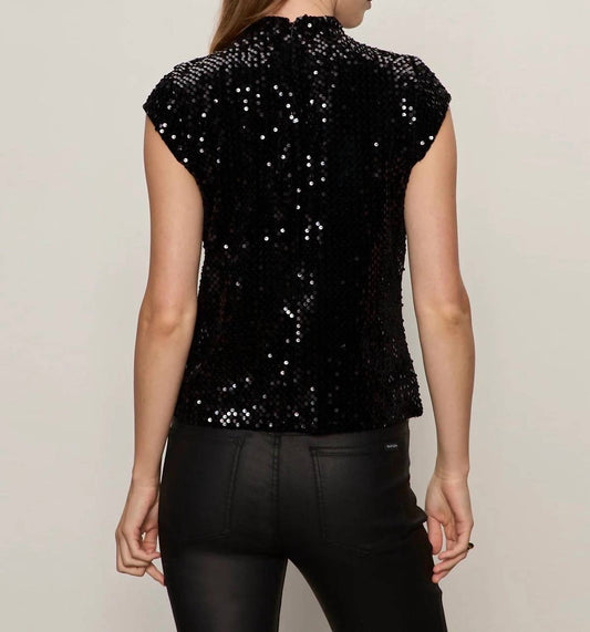 Sanctuary - Funnel Neck Sequin Top