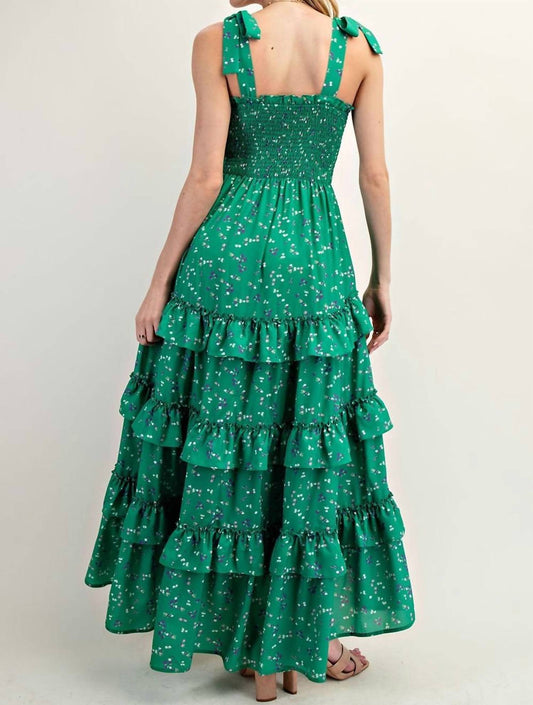 Ee:Some - Floral Printed Tiered Ruffle Maxi Dress