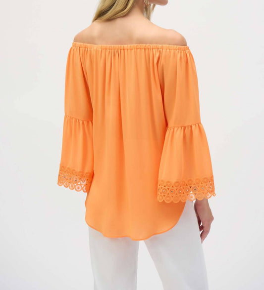 Joseph Ribkoff - Embroidered Off The Shoulder Pullover