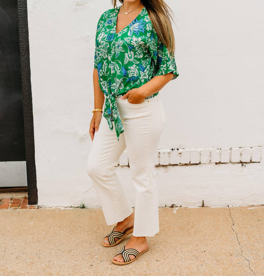 Karen Kane - Short Sleeve Tie Front Top