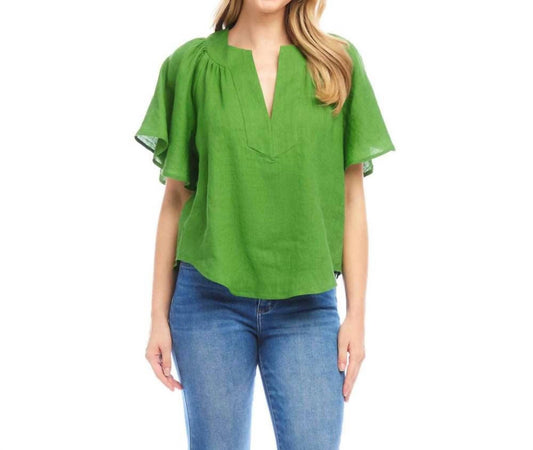 Karen Kane - Linen Flutter Sleeve Top