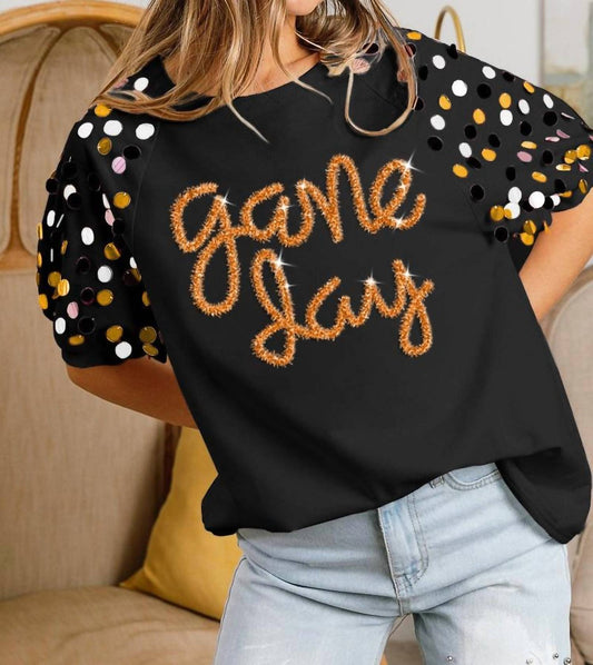 Bibi - Game Day Metallic Letter Top