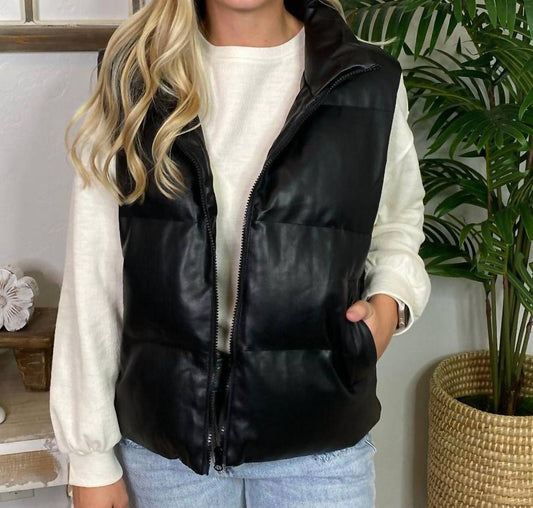 Ee:Some - Vegan Leather Puffer Vest