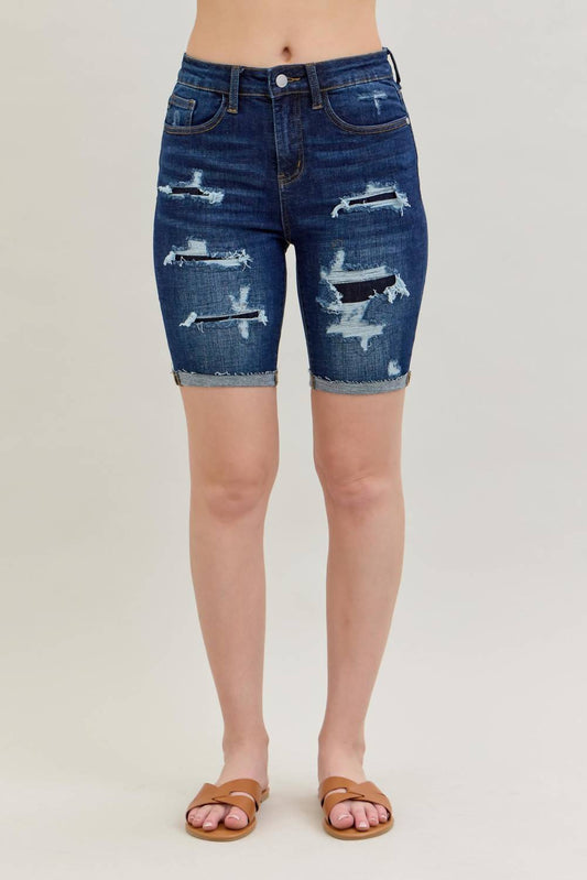 Judy Blue - Patch Destroy Bermuda Shorts