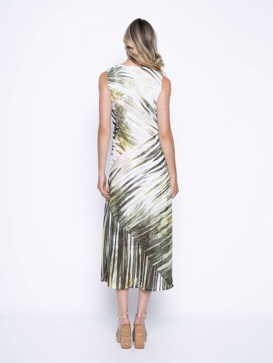 Picadilly - Sleeveless Leaf Print Dress