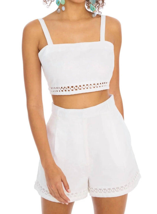 Allison New York - Elodie Linen Crop Top