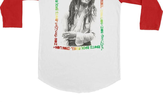 Bob Marley - Teen's Songs Frame Quarter Sleeve Raglan Tee