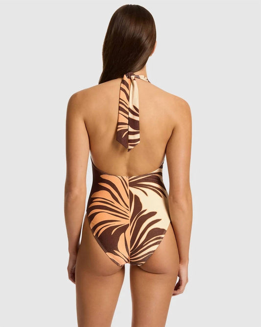 Jets - Dahlia Palm Plunge One Piece Swimsuit