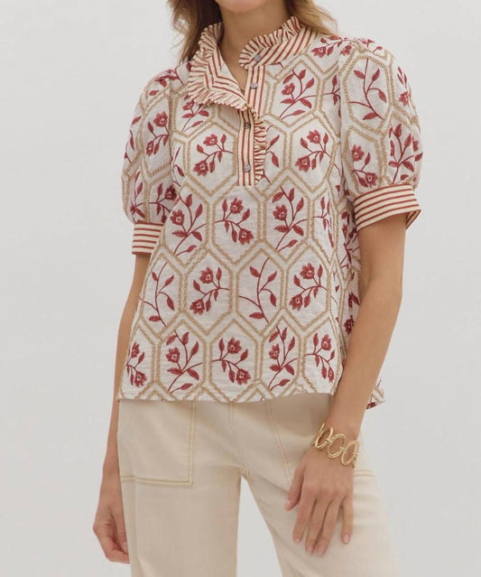 Entro - Floral Embroidered Top