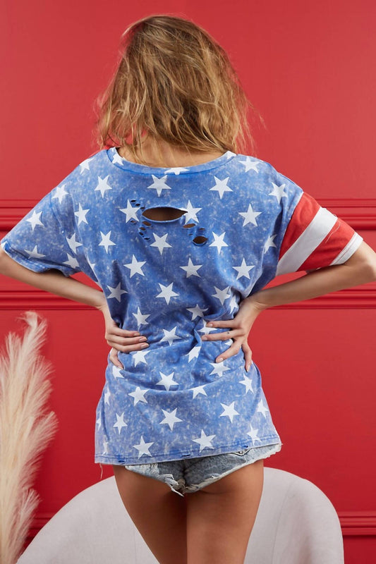 Bibi - Laser Cut Old Glory Top