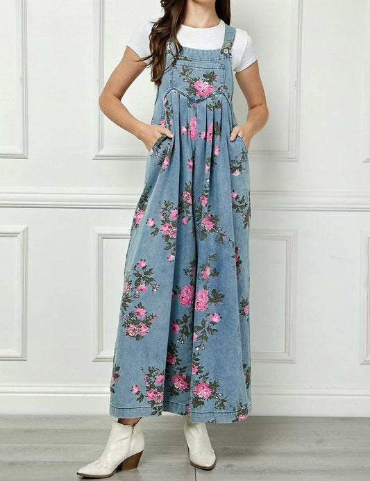 Veveret - Painted Floral Sleeveless Jumpsuit