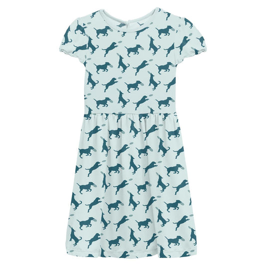 Kickee - Girl's Flutter Sleeve Twirl Dress With Pockets Fresh Air Frisbee Labs