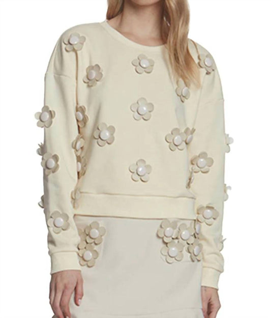 Flower Applique Sweatshirt